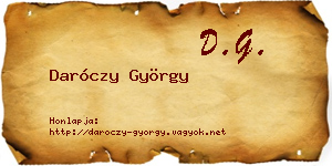 Daróczy György névjegykártya